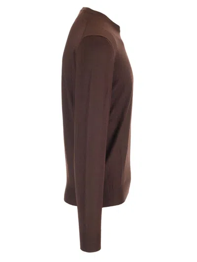 Mauro Ottaviani Crewneck Sweater In Wish Wool Knitwear Brown