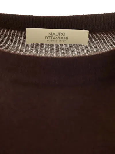 Mauro Ottaviani Crewneck Sweater In Wish Wool Knitwear Brown