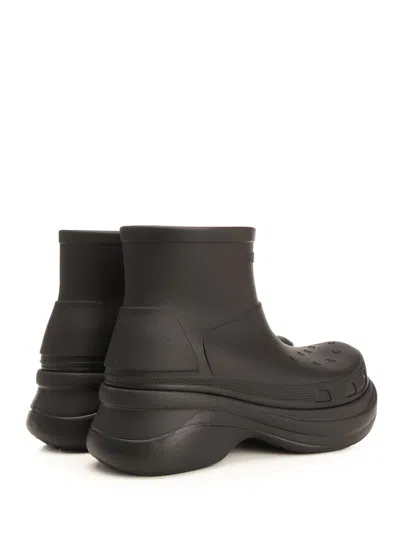 Balenciaga Chunky Platform Ankle Boots With Perforated Detailing