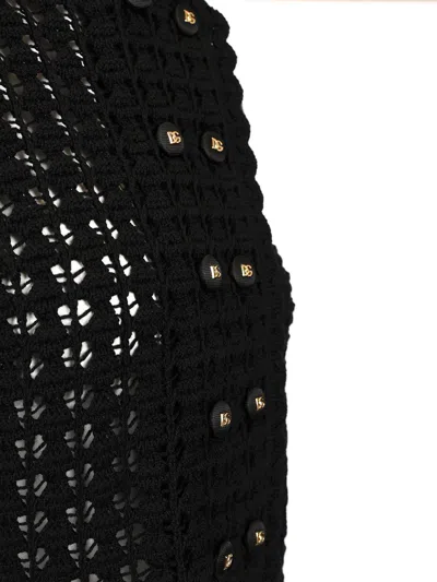 Dolce & Gabbana Wool Jacket Scalloped Edges Button Detailing In Black