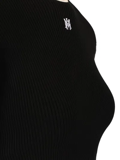 Amiri Ribbed Texture Crop Top With Contrast Trim