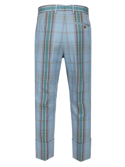Vivienne Westwood Cropped George Trousers Light Blue In Multi