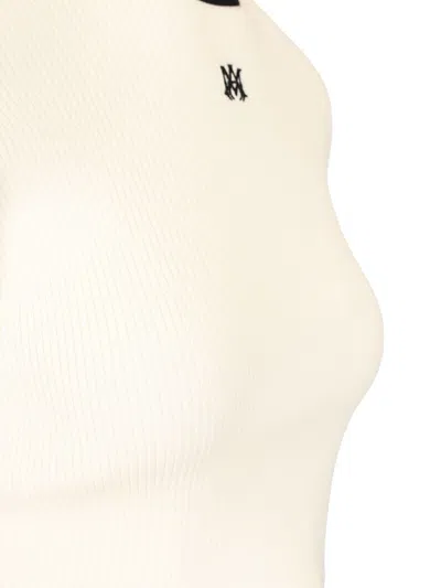 Amiri Crewneck Crop Top Contrast Trim