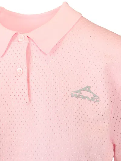 Alexander Wang Omens Short-sleeve Mesh-knit Polo T-shirt Light Pink Xs In Pink