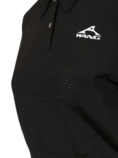 Alexander Wang Perforated Mesh Polo With Collar And Short Sleeves