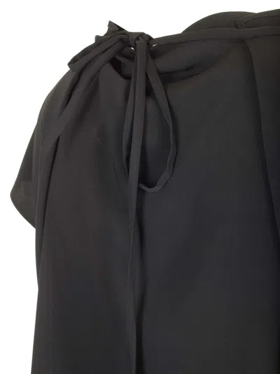 Mm6 Maison Margiela Cropped Top With Cap Sleeves Tops Black