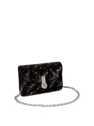 Amato Daniele Compact Black Satin Crossbody Bag