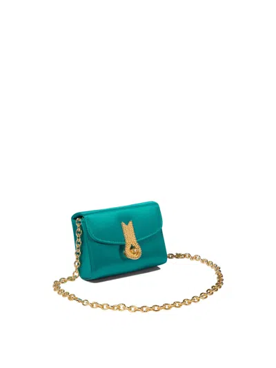 Amato Daniele Teal Satin Crossbody Bag In Green