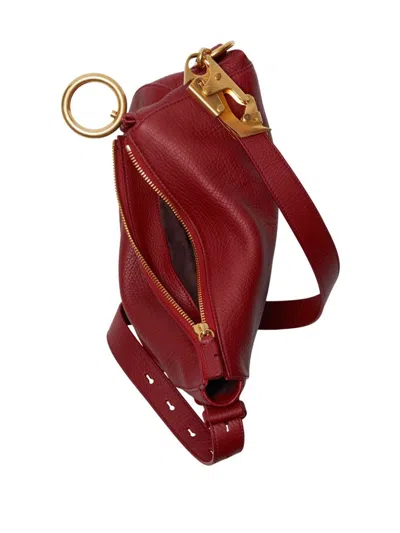 Burberry Small Knight Leather Shoulder Bag In Red