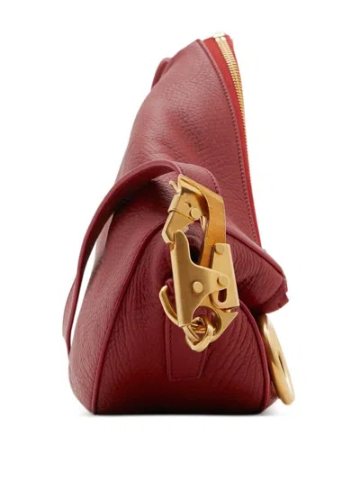 Burberry Small Knight Leather Shoulder Bag In Red