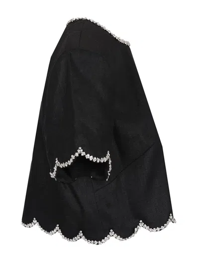 Zimmermann Crush Tops Black In Black