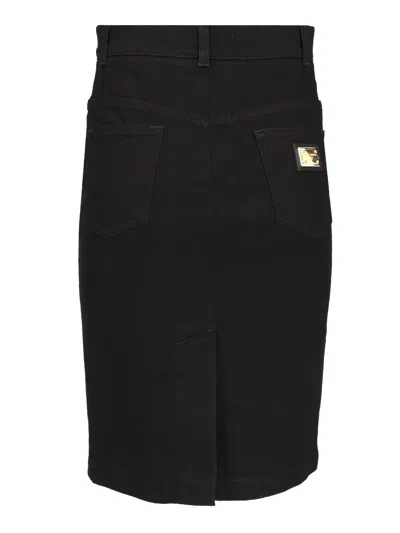 Dolce & Gabbana High-waisted Denim Midi Skirt With Back Pockets