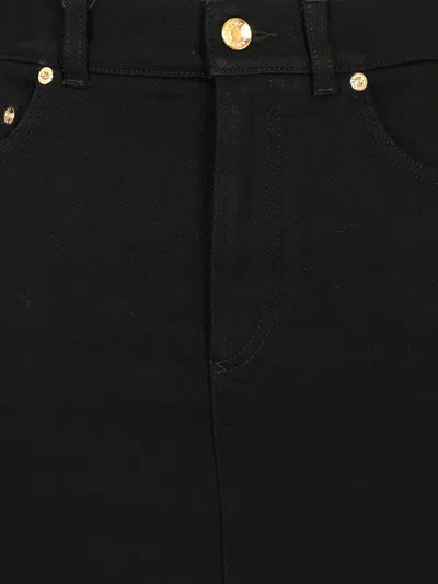 Dolce & Gabbana High-waisted Denim Midi Skirt With Back Pockets