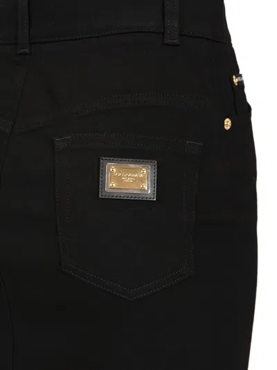 Dolce & Gabbana High-waisted Denim Midi Skirt With Back Pockets