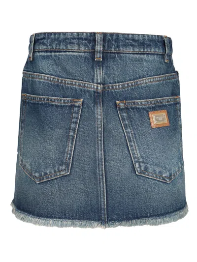 Dolce & Gabbana Denim Mini Skirt Skirts Blue