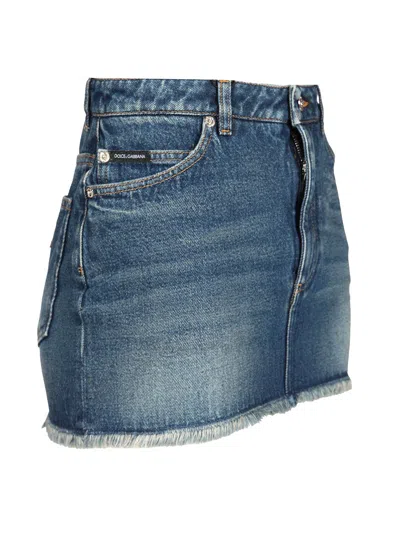 Dolce & Gabbana Denim Mini Skirt Skirts Blue