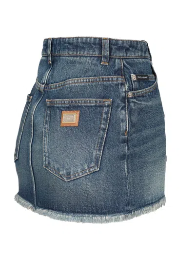 Dolce & Gabbana Denim Mini Skirt Skirts Blue