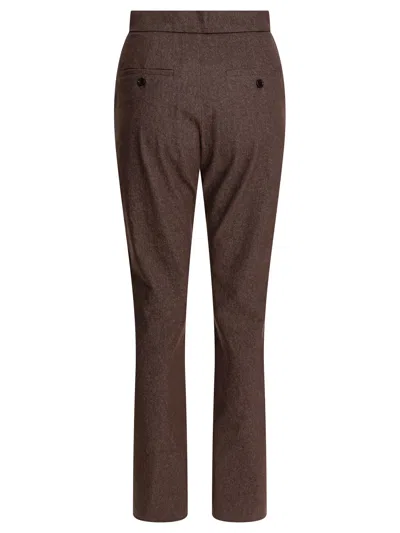 Max Mara Galizia Denim Effect Straight Pants In Brown