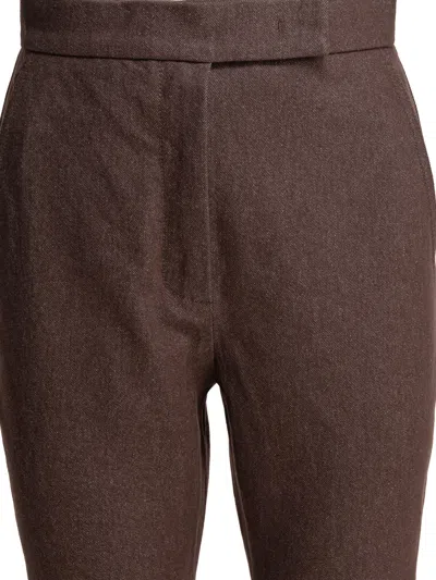 Max Mara Galizia Denim Effect Straight Pants In Brown