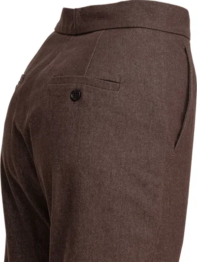 Max Mara Galizia Denim Effect Straight Pants In Brown