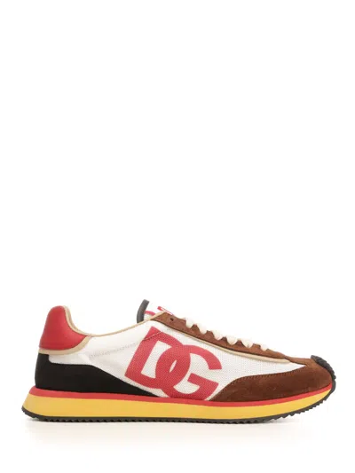 Dolce & Gabbana Mesh And Suede Dg Cushion Sneakers