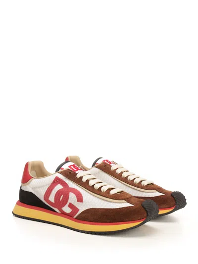 Dolce & Gabbana Mesh And Suede Dg Cushion Sneakers