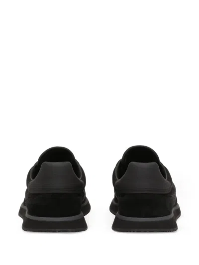Dolce & Gabbana Low Top Sneakers Featuring Suede Accents In Black