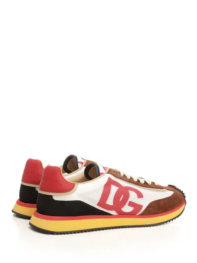 Dolce & Gabbana Mesh And Suede Dg Cushion Sneakers
