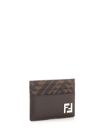 Fendi Diagonal Wallets Brown
