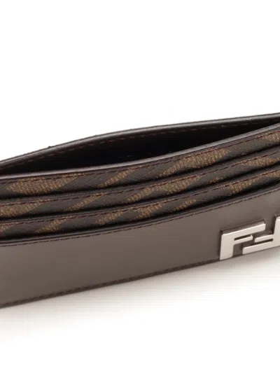 Fendi Diagonal Wallets Brown