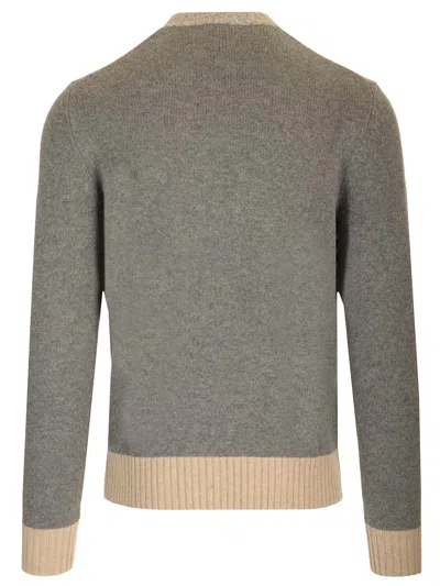 Ballantyne Grey Argyle Sweater In Gray