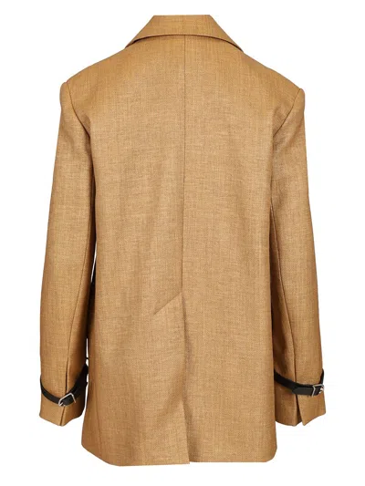 Durazzi Milano Double Breasted Tailored Jacket Jackets Beige In Brown