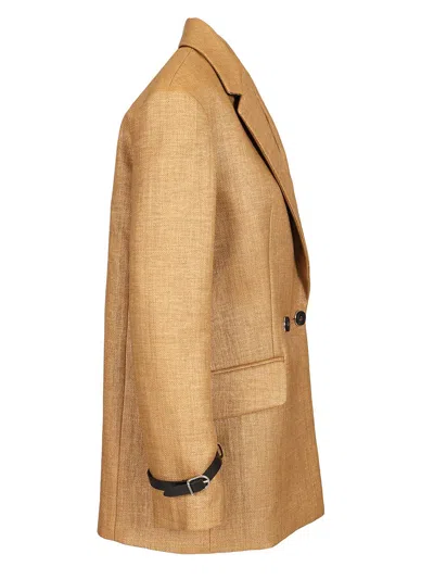 Durazzi Milano Double Breasted Tailored Jacket Jackets Beige In Brown
