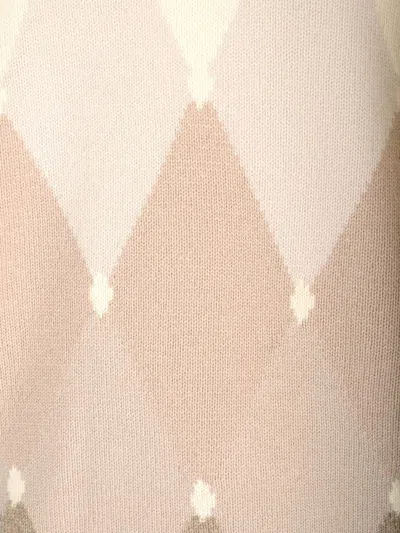 Ballantyne Double Yarn Cashmere Diamond Sweater Knitwear White