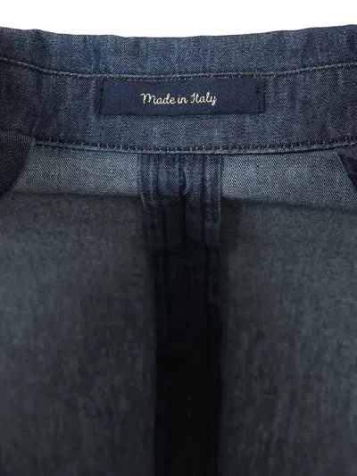 Guarinucci Double-breasted Blazer In Washed Denim Jackets Blue
