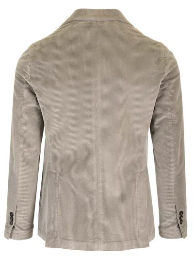 Guarinucci Double-breasted Blazer In Washed Denim Jackets Grey In Gray