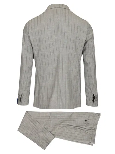 Guarinucci Double-breasted Pinstriped Suit Dresses Grey In Gray