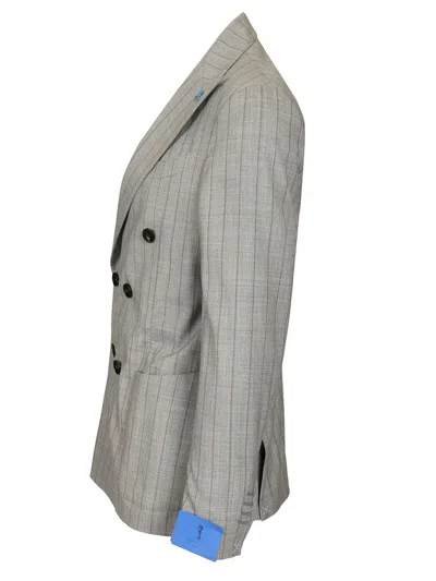 Guarinucci Double-breasted Pinstriped Suit Dresses Grey In Gray