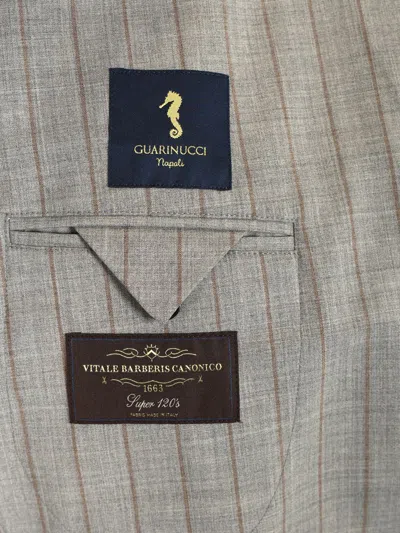 Guarinucci Double-breasted Pinstriped Suit Dresses Grey In Gray