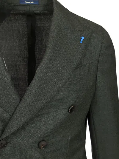 Guarinucci Blazer Doppio Petto Lana Opsak Verde