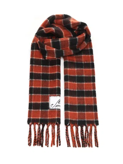 Marni Double-face Wool Scarf Scarves And Foulards Orange In Red