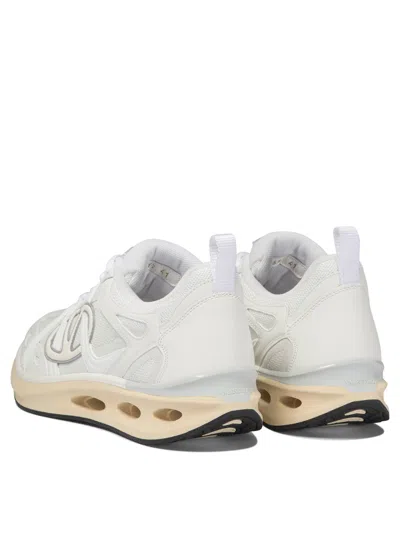 Valentino White Leather And Fabric Vlogo Easyjog Sneakers