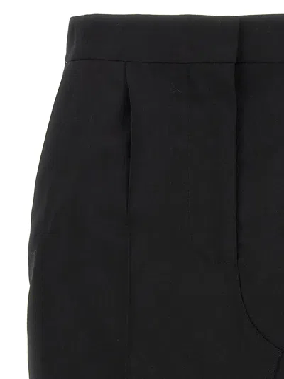 Marni Wool Midi Skirt Exposed Lining In Black