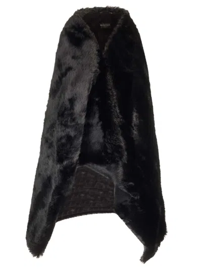 Balenciaga Deconstructed Asymmetric Faux Fur Jacket
