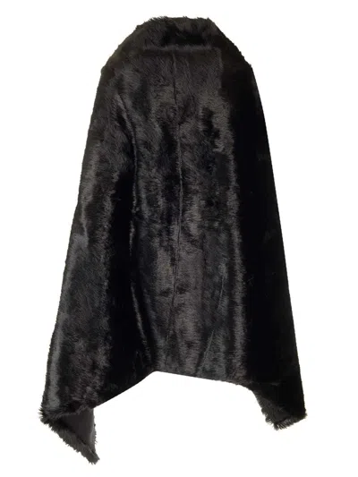 Balenciaga Deconstructed Asymmetric Faux Fur Jacket