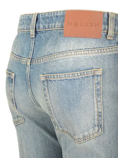 Alexander Mcqueen Flared Leg Jeans Light Blue In Blue