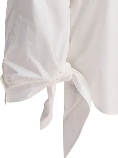 Balenciaga Oversize Cotton Shirt With Knotted Details In White