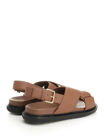 Marni Cross-strap Leather Sandals