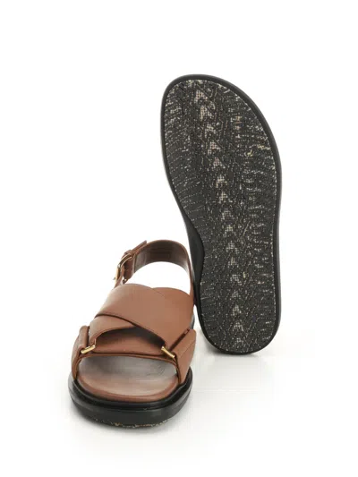 Marni Cross-strap Leather Sandals