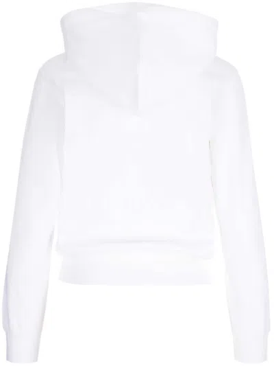 Comme Des Garçons Play Logo Embroidered Zipper Hooded Jacket In White